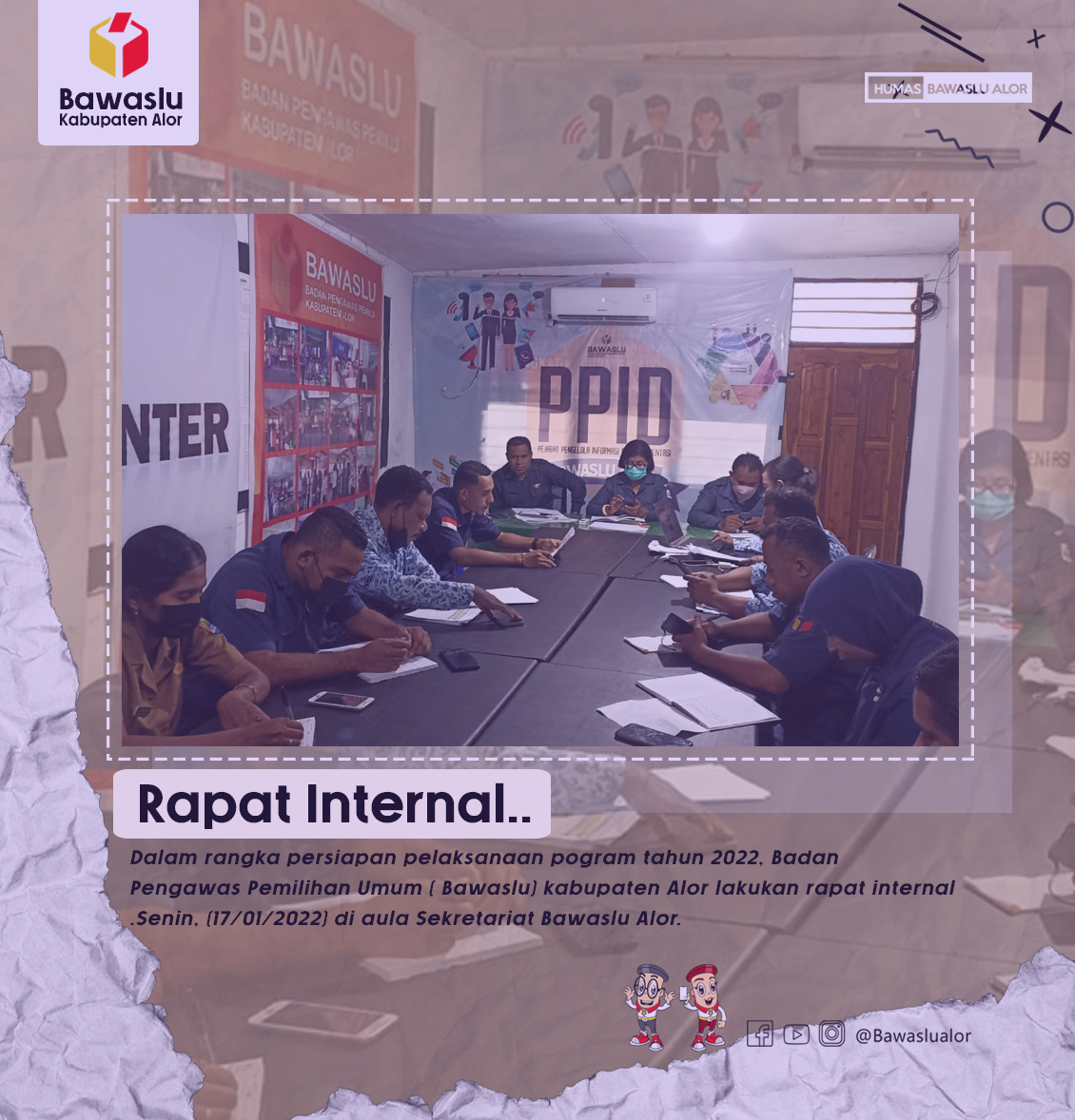 Awali Tahun 2022 Bawaslu Alor Gelar Rapat Internal