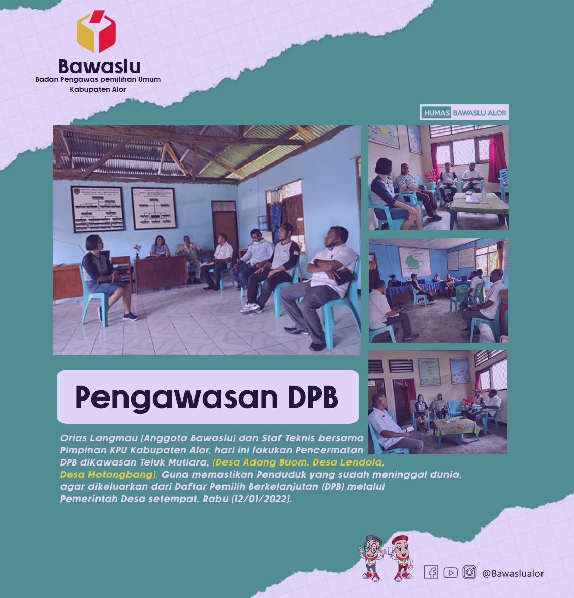 Bawaslu Alor Mengawasi Pemuktakhiran DPB