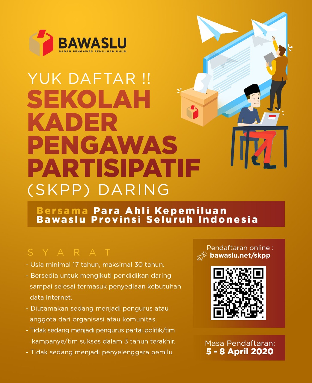 Sekolah Kader Pengawas Partisipatif (SKPP) Daring Badan Pengawas Pemilihan Umum (Bawaslu)