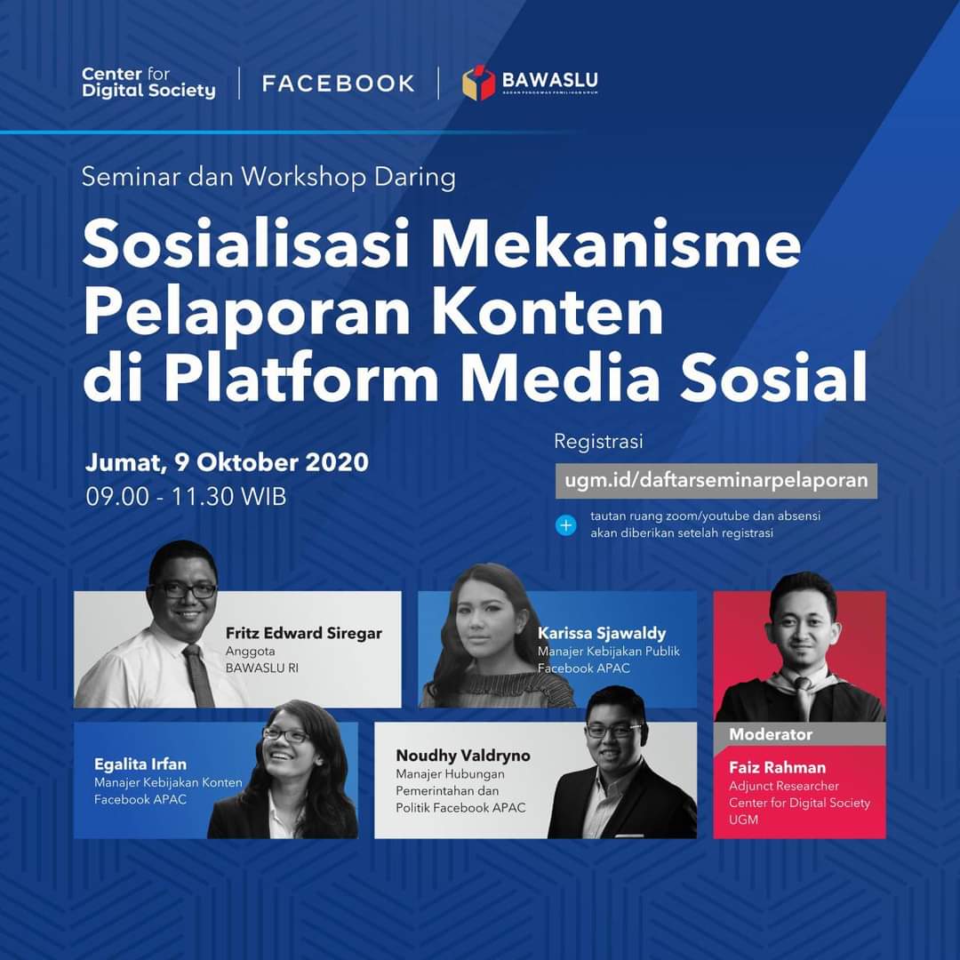 Bawaslu RI Gelar Sosialisasi Pelaporan Konten di Platform Media Sosial