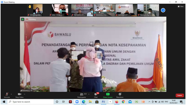 Bawaslu RI Teken MoU Dengan Baznas