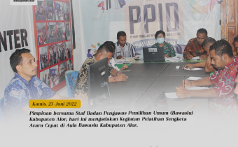 Penyelesaian Sengketa AntarPeserta Pemilu. Dominika Deran : Dilaksanakan Melalui Musyawarah Dengan Acara Cepat